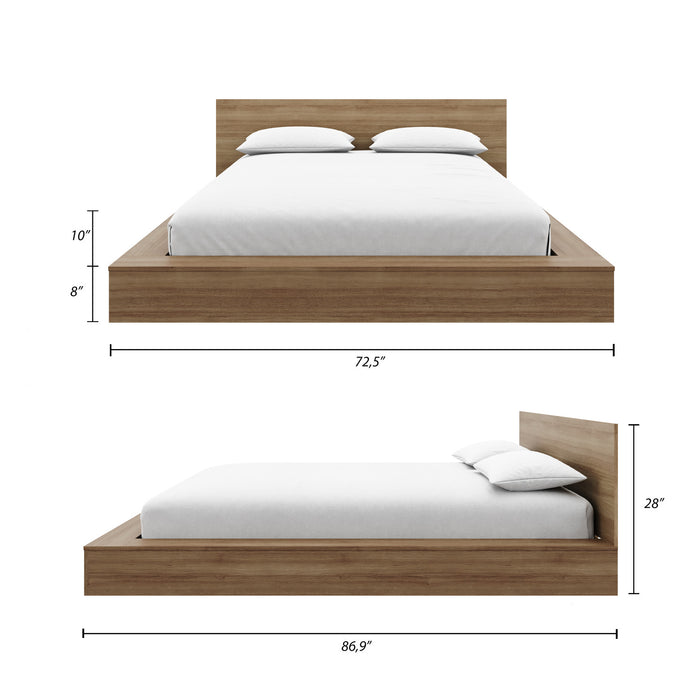 Kanso Lit a Plateforme Basse avec Tete de Lit