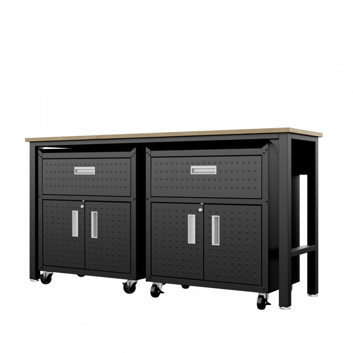 Ensemble de garage moderne Fortress 3 pieces en gris charbon