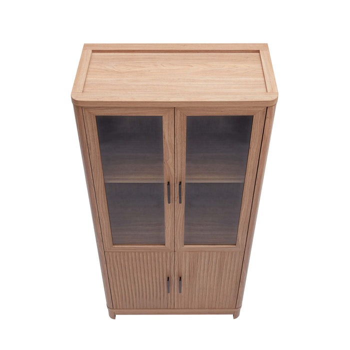 Ensemble de 3 bibliotheques-armoires Jodie style milieu du siecle 31\" en erable (6 etageres)