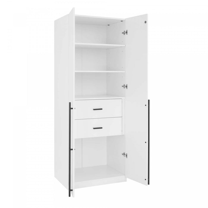 Armoire-penderie moderne Lee 2 pieces en blanc
