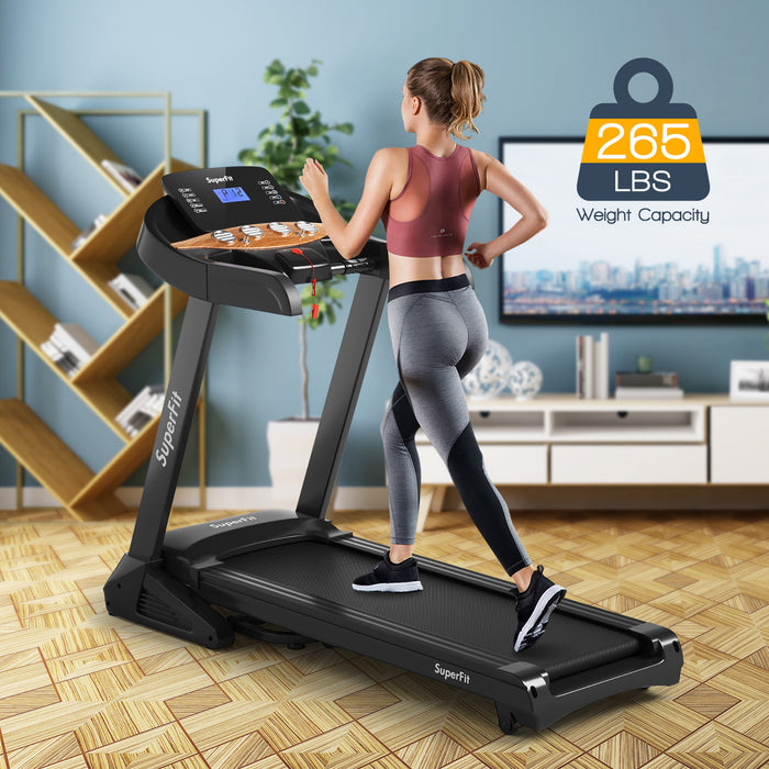 Tapis De Course Electrique Pliant De Marque Superfit De 3,8 Cv Avec Inclinaison Automatique 12 Programmes De Controle Grace A Une Application