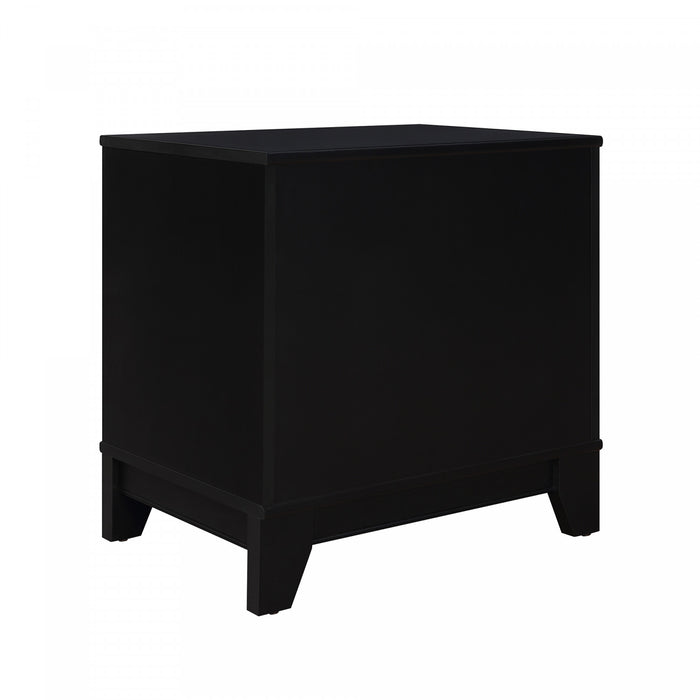 Table de nuit Sheridan style milieu du siecle 56 cm en noir (1 tiroir) - Lot de 2