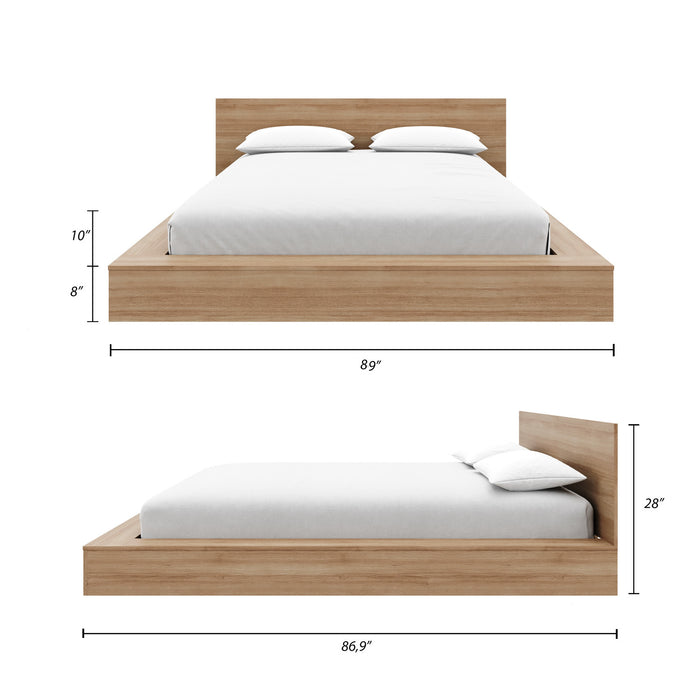 Kanso Lit a Plateforme Basse avec Tete de Lit