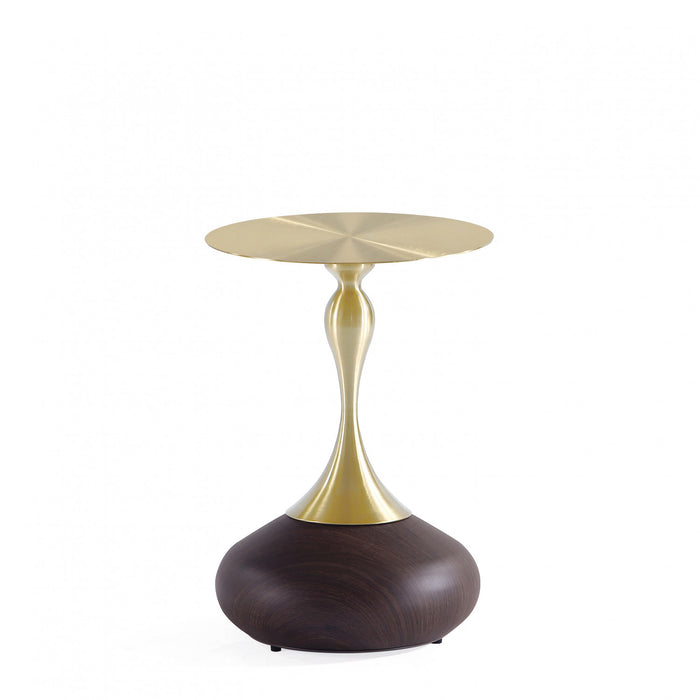 Table d’appoint Patchin moderne en brun et or