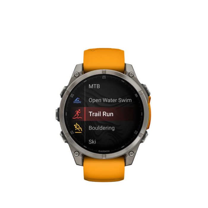  Titanium With Spark Orange/graphite Silicone Band