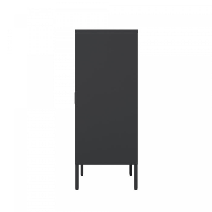 Armoire d’appoint moderne Naomi 32\" en metal noir