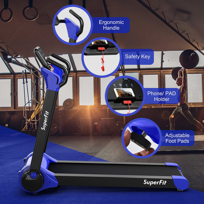 Tapis De Course Pliable 2,25cv Superfit Avec Haut-parleur Bluetooth