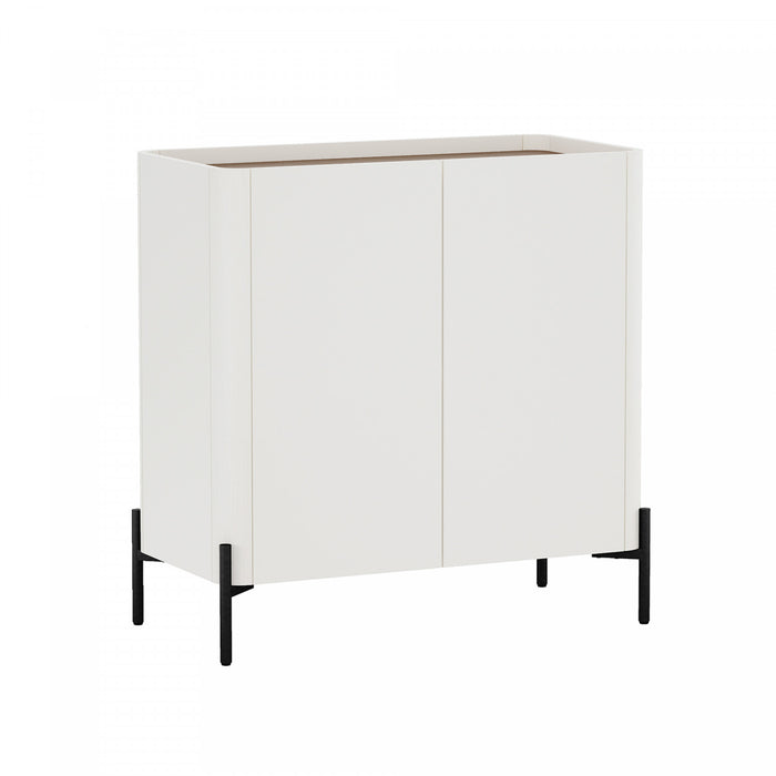 Armoires de rangement modernes Abbey 2 pieces en erable et blanc casse