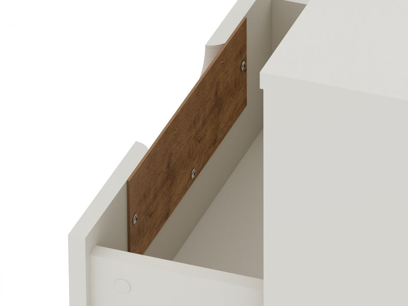 Table de nuit Rockefeller Mid-Century Modern 20\" en blanc casse (1 tiroir) - Lot de 2