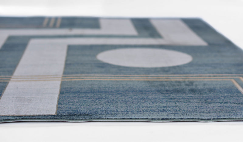 Tapis Contemporain Erisa 5'1\" x 7'7\" en Bleu