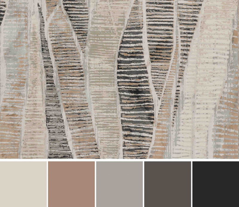 Tapis Contemporain Briar 5'1\" x 7'7\" en Gris