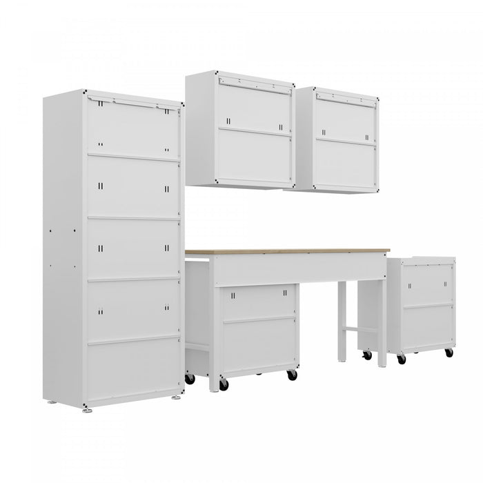 Ensemble de garage moderne Fortress 6 pieces en blanc
