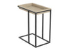 Table de bout en forme de C avec rainure encastrée - hêtre brun avec métal noir