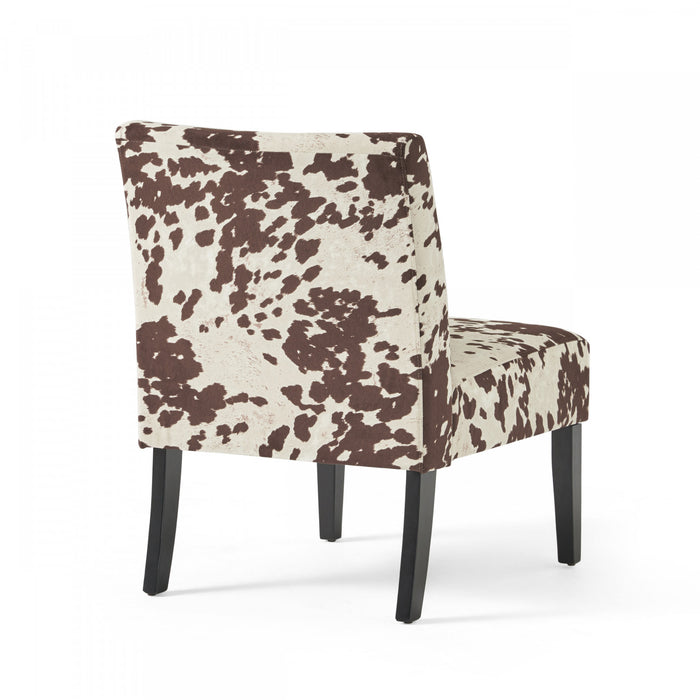 Lot De 2 Fauteuils D’appoint Oliver En Tissu aspect lin Avec Pieds En Bois D’hévéa - Marron Et Blanc