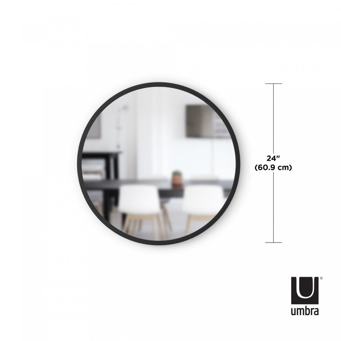 Miroir mural rond décoratif Hub de Umbra de 24 po x 24 po - noir