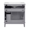 Savannah 30 Inch Bathroom Vanity with Ceramic Sink and Spacious Storage Cabinet, Grey | Savannah Meuble de salle de bain 30 pouces avec vasque en ceramique et armoire de rangement spacieux, Gris