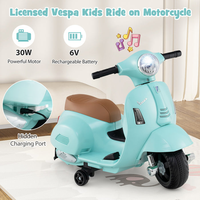 Costway Enfants Rouler Sur Moto Avec Roues D'entrainement Phare Corne 6v Batterie Vert