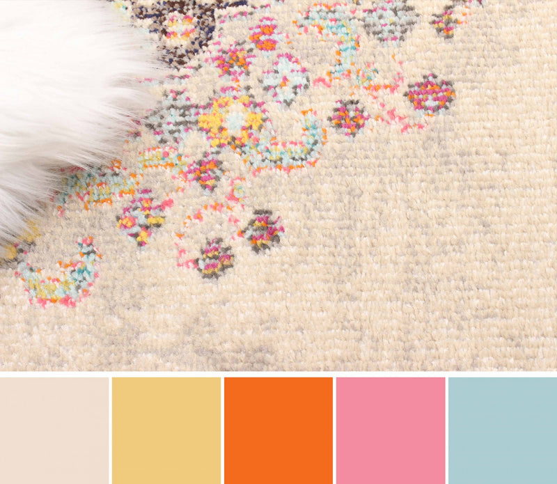 Tapis Traditionnel Lea 5'0\" x 8'0\" en Ivoire