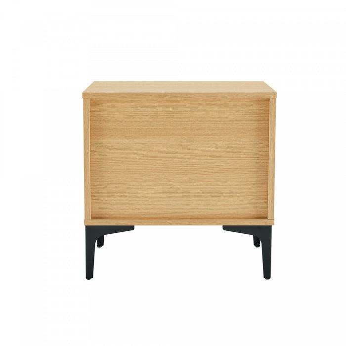 Table de nuit moderne Amara 20\" en chene clair (1 tiroir) - Lot de 2