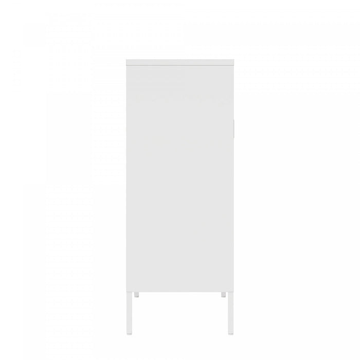 Armoire d’appoint moderne Amelia 32\" en metal blanc