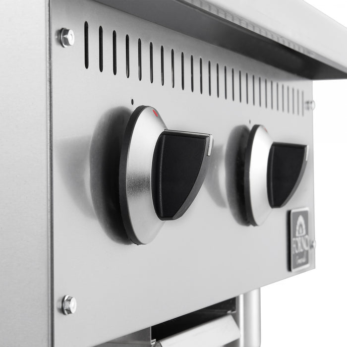 Plaque de cuisson a gaz Commerciale de 24 pouces, 2 bruleurs, 60 000 BTU, acier inoxydable – FCMGG0055-24