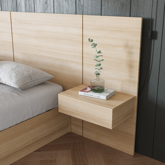 Ensemble 2 panneaux d’extension pour table de nuit flottante Milano Nordika - chêne blond naturel