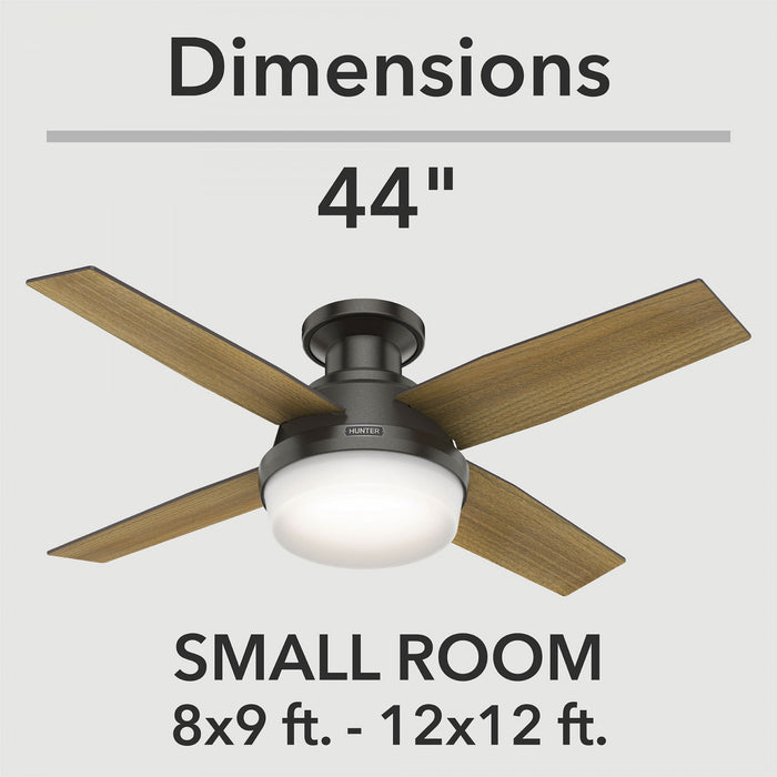 Ventilateur de plafond Dempsey à profil bas avec luminaire - Bronze
