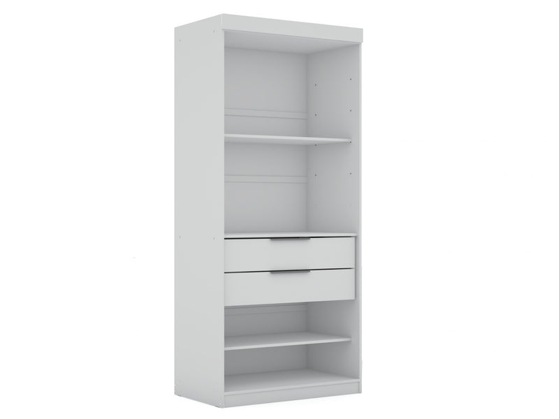 Armoire contemporaine moderne Mulberry 36\" en blanc - Ensemble de 3