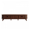 Rustic 67 Inch TV Cabinet with Rattan Sliding Doors and Drawers, Wood | Rustic Meuble TV 67 po avec Portes Coulissantes en Rotin et Tiroirs, Bois