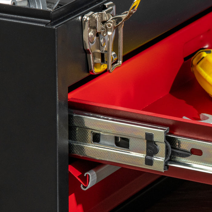 Durhand Boite A Outils En Metal, Coffre A Outils Portable Avec Tiroirs