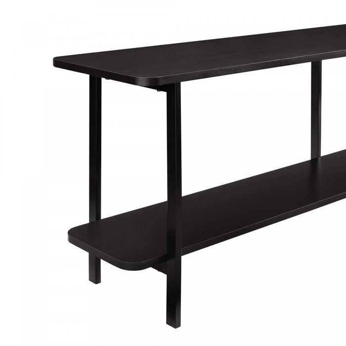 Console moderne contemporaine Celine 71\" en noir (2 etageres)