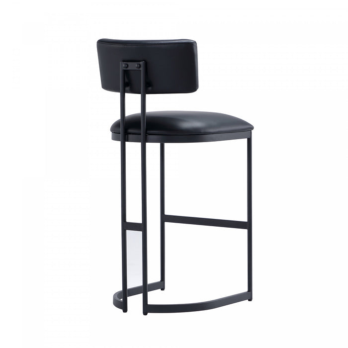 Tabouret de bar moderne contemporain Juno en metal noir