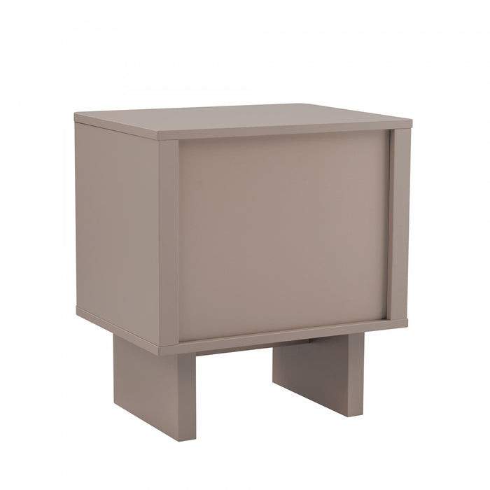 Table de nuit moderne Ella 20\" en moka (1 tiroir) - Lot de 2