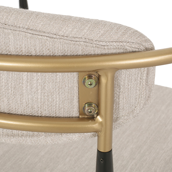 Ensemble De 2 Chaises De Salle À Manger Mila Avec Revêtement En Tissu Et Structure En Metal - Beige Et Noir