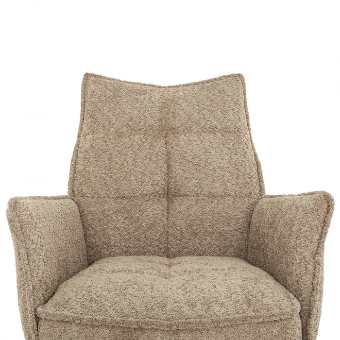 Fauteuil de salle a manger pivotant Elowen rembourre taupe (ens. de 2)