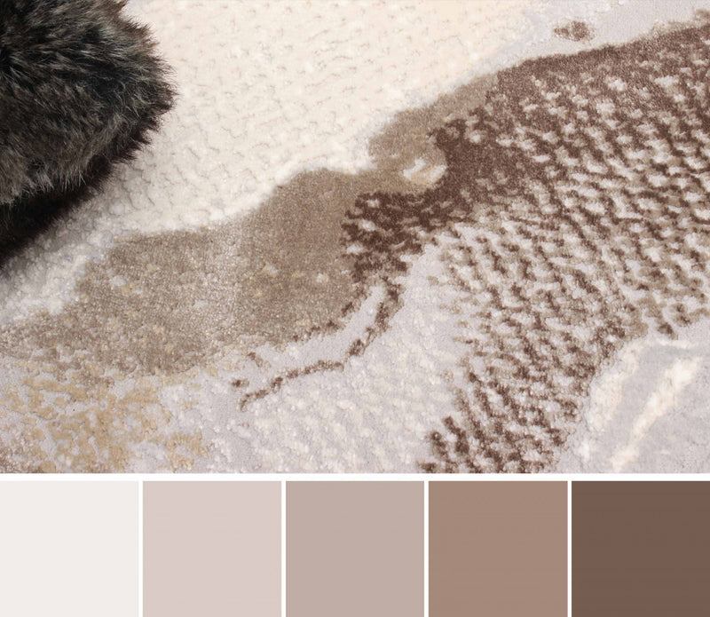 Tapis Contemporain/Moderne Bloom 5'0\" x 8'0\" en Brun clair