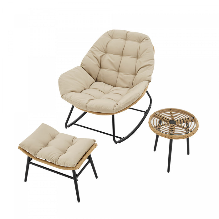 Ensemble moderne Benson de 3 fauteuils lounge en creme - Lot de 6