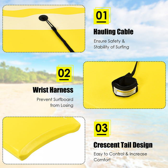Goplus Body Board 33'' Super Lightweight Surfing Board W/leash Xpe Deck Eps Core