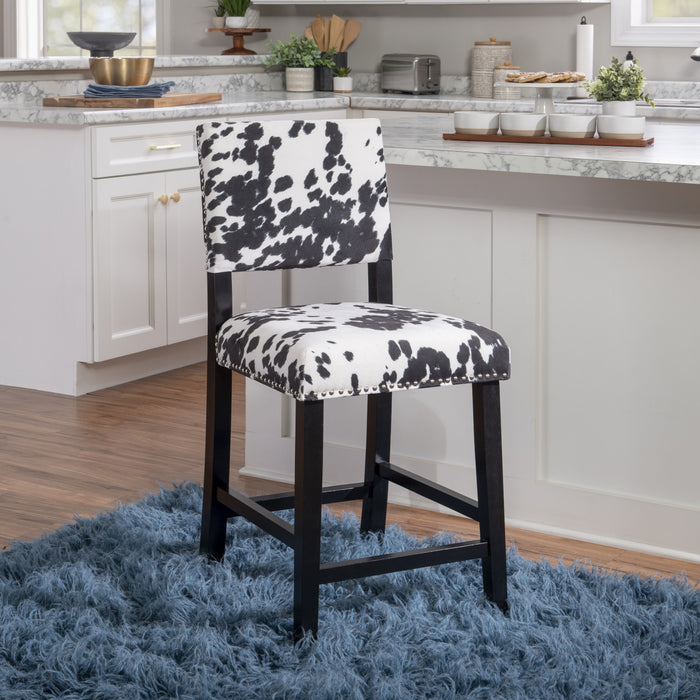 Tabouret Corey Udder Madness de hauteur comptoir en tissu - noir