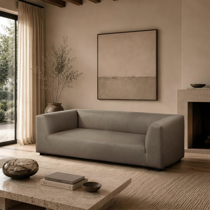 Canape contemporain moderne Lukas 89\" tapisse en taupe