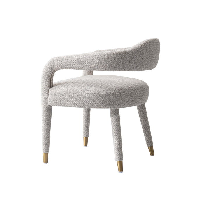 Fauteuil Aspen d’inspiration mi-siecle moderne en tweed argente – Lot de 2