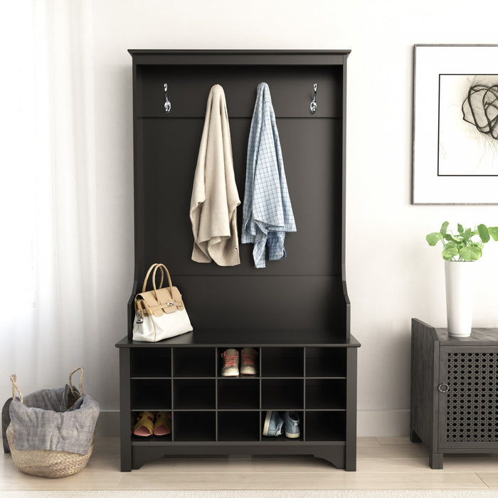 Portemanteau avec rangement pour chaussures - noir