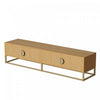 Aspect 70.8 Inch Modern TV Cabinet with Wood Grain Finish and Soft-Close Hinges, Natural | Aspect Meuble TV Moderne 70.8 po avec Finition Bois Graine et Charnieres a Fermeture Amortie, Naturel