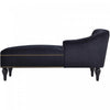 Serena Velvet Chaise Lounge with Button Tufting and Nailhead Trim, Black | Serena Chaise Longue en Velours a Capitonnage Boutonne et Clous Decoratifs, Noir