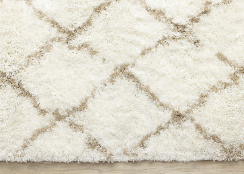 Tapis Taylor creme en treillis marron, 5'3\" x 7'7\"