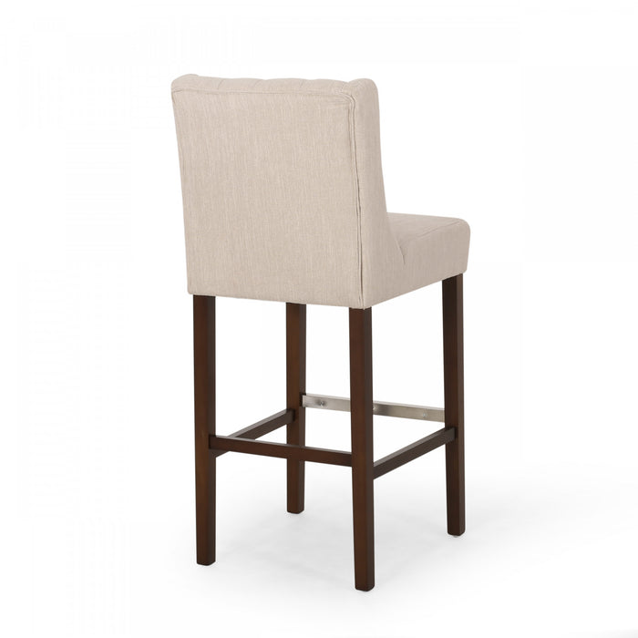 Ensemble De 2 Tabourets De Bar Bruce De 30,5 Po – Hauteur Comptoir – Pattes En Metal Et Tissu Rembourre, Beige