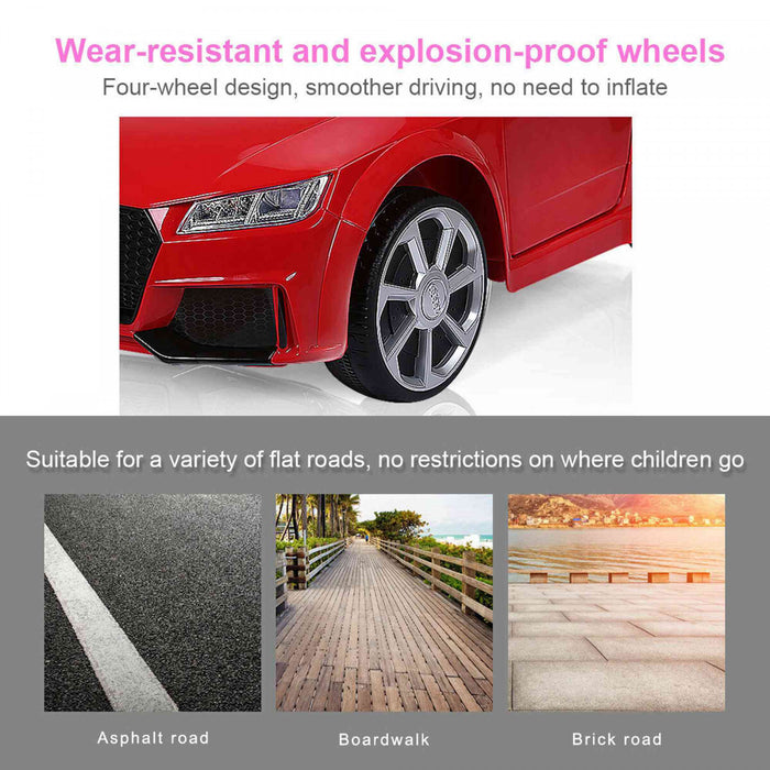 12v Audi Tt Rs Electrique Des Enfants Roulent Sur La Voiture Autorisee Telecommande Mp3