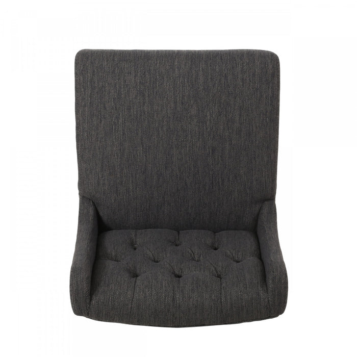 Ensemble De 2 Tabourets De Bar Bruce De 30,5 Po – Hauteur Comptoir – Pattes En Metal Et Tissu Rembourre, Gris Charbon
