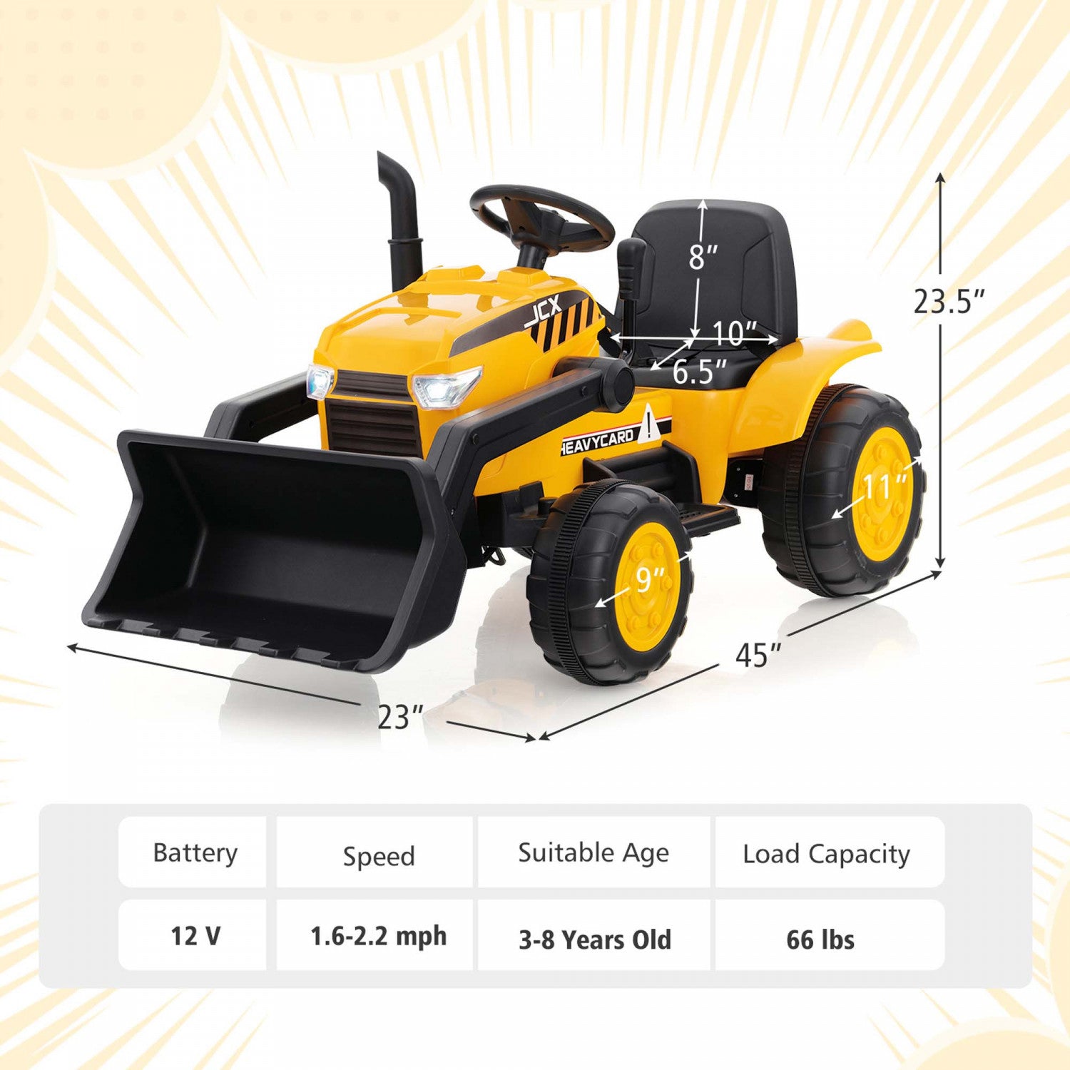 COSTWAY Tractopelle Enfant 19-36 Mois – Pelleteuse à Pousser Avec Pelle Réglable, Son Moteur, Anti-basculement, Charge 15 Kg, Rangement Sous Siège – Jaune Jouet Engin Chantier Enfant COSTWAY Tractopelle Enfant 19-36 Mois – Pelleteuse à Pousser Avec Pelle Réglable, Son Moteur, Anti-basculement, Charge 15 Kg, Rangement Sous Siège – Jaune Jouet Engin Chantier Enfant