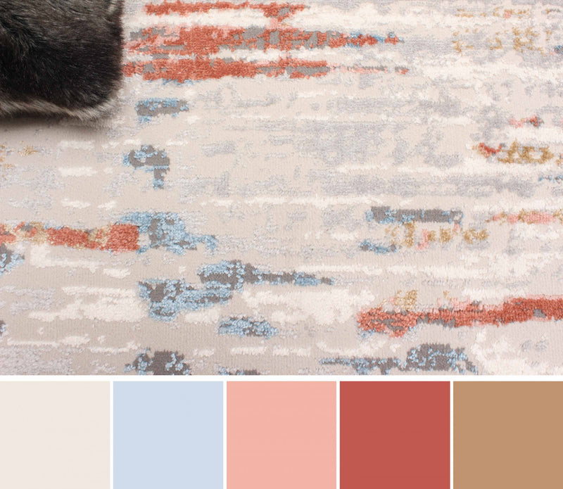 Tapis Contemporain/Moderne Juniper 5'0\" x 8'0\" en Ivoire